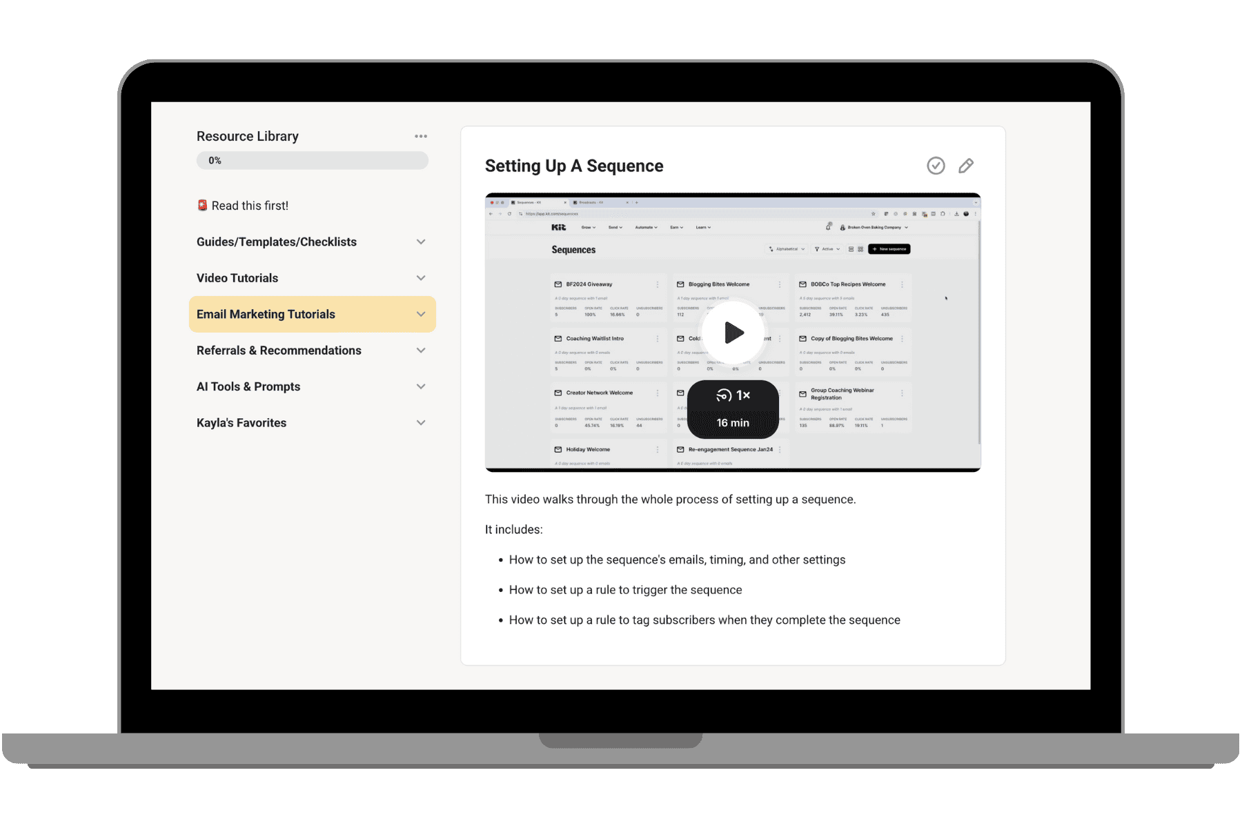 Food blog coaching resource library.